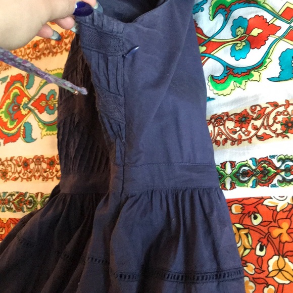 navy short dress, size zipper with false buttons - Picture 4 of 5